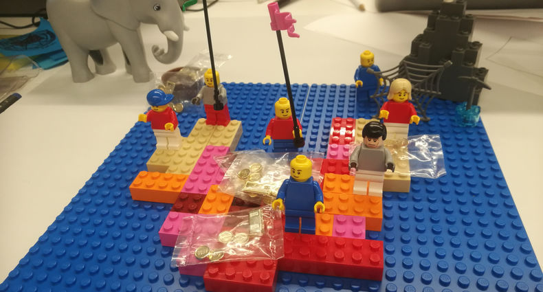 Koupin tiimi prototyyppi Legoista